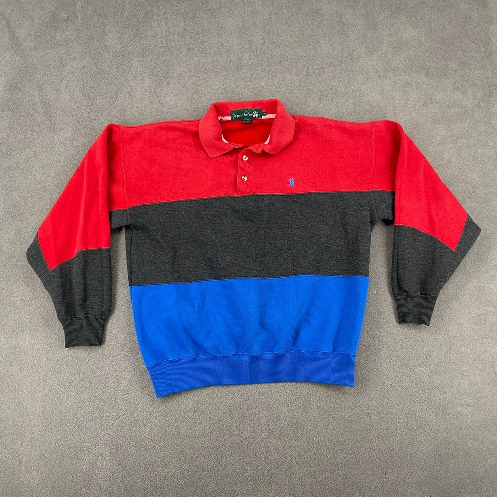 VTG Knights Of Round Table Rugby Shirt Mens Medium Multicolor Colorblock Tennis